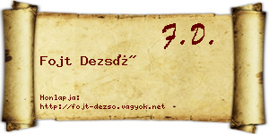 Fojt Dezső névjegykártya